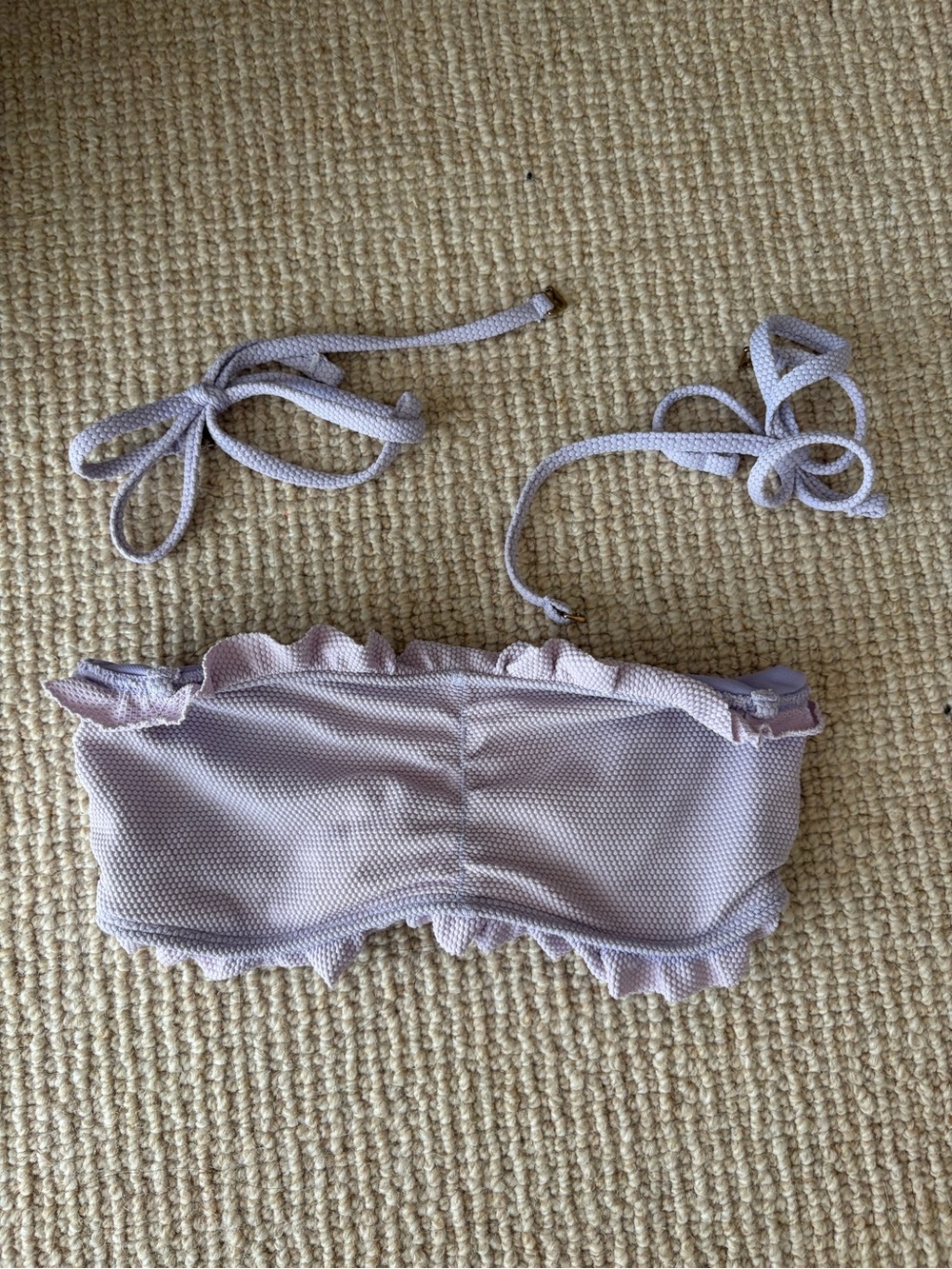 Lavender Ruffle Bandeau Swim Top - Holister